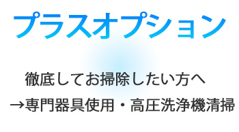 プラスオプション
徹底してお掃除したい方へ
→専門器具使用·高圧洗浄機清掃